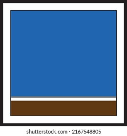 Marco de pared para una imagen o afiche. La decoración interior Resumen de imagen geométrica, rectángulos. Azul, gris, marrón, blanco. Ilustración del vector