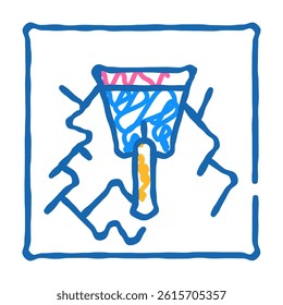 wall gaps plaster doodle icon sketch vector. wall gaps plaster sign. isolated symbol illustration