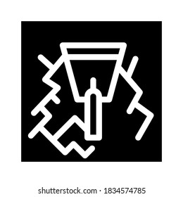 wall gaps plaster glyph icon vector. wall gaps plaster sign. isolated contour symbol black illustration