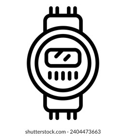 vector de contorno de icono del detector de gases de pared. Compruebe el sensor múltiple. Grabador digital