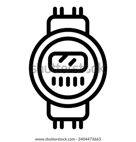 Wall gas detector icon outline vector. Check multi sensor. Burner digital