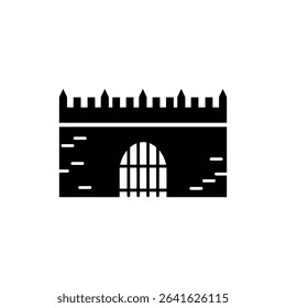 Wall Gate with Defensive Spires and Fortified Stone Structure