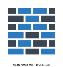 wall glyph color vector icon