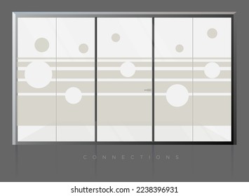 Wall Graphic - Vinyl Frosted Film - Connection Theme - Stock Illustration as EPS 10 File