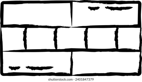 wall hand drawn vector illustration