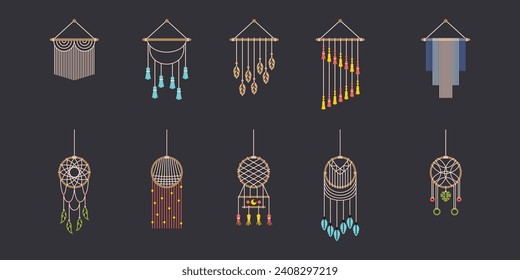 Wall Hanging Decoration Vector Set