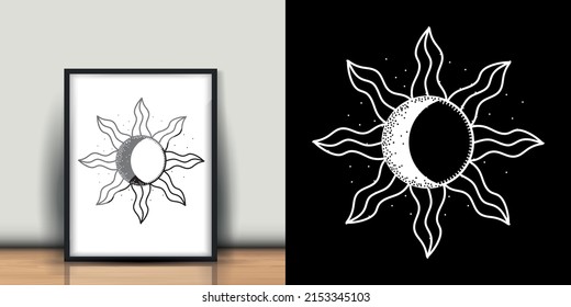 marco de imagen colgante de pared con simulación.Ilustración vectorial para decoraciones caseras