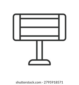 Wall heater, icon in line design. heater, wall, heating, radiator, appliance, warm, temperature on white background vector. Wall heater editable stroke icon