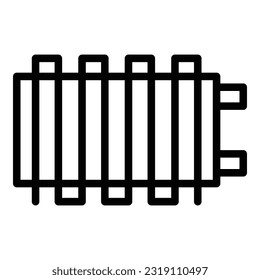 Vector de contorno de icono del calentador de pared. Radiador eléctrico. Control de calefacción