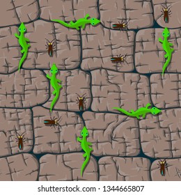 Muro de pesados bloques de piedra. Grandes problemas de granito. Ilustración vectorial.