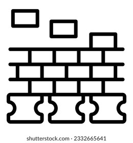 Wall house icon outline vector. Mortar worker. Construction worker