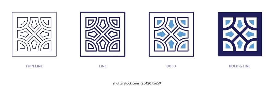 Wall icon in 4 different styles. Thin Line, Line, Bold, and Bold Line. Duotone style. Editable stroke.
