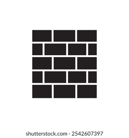 Wall icon black and white vector sign
