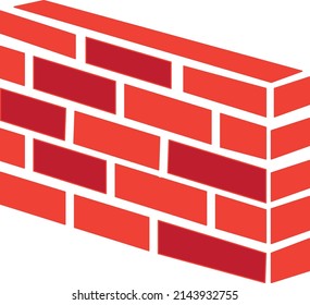 Wall icon colored illustration on white background..eps
