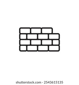 Wall icon Flat line illustration