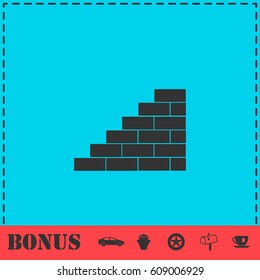 Wall icon flat. Simple vector symbol and bonus icon
