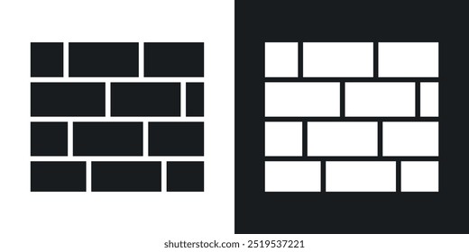 Wall icon icons in black and white filled style
