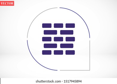 Wall icon illustration isolated vector symbol. Wall Icon in trendy flat style isolated on grey background icon. Wall brick symbol for your web site design icon logo app