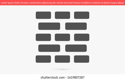 Wall icon illustration isolated vector symbol. Wall Icon in trendy flat style isolated on grey background icon. Wall brick symbol for your web site design icon logo app