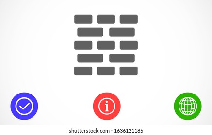 Wall icon illustration isolated vector symbol. Wall Icon in trendy flat style isolated on grey background icon. Wall brick symbol for your web site design icon logo app