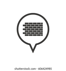 Wall  icon, isolated. Flat design.
