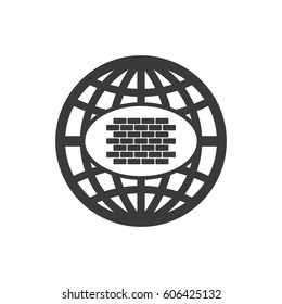 Wall  icon, isolated. Flat design.