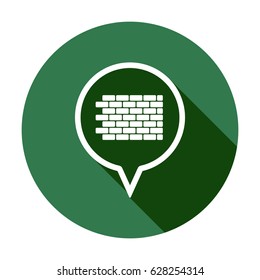 Wall  icon, isolated. Flat design.