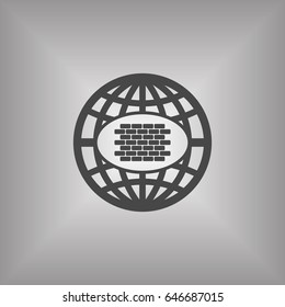 Wall  icon, isolated. Flat design.