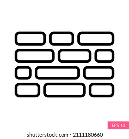 Wall icon in line style design for website design, app, UI, isolated on white background. EPS 10 vector illustration.
