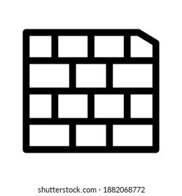 Icono de pared o logotipo símbolo de signo aislado ilustración vectorial - iconos vectoriales de estilo negro de alta calidad
