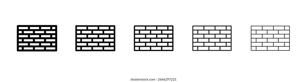 Logotipo de icono de pared en líneas de trazo colección
