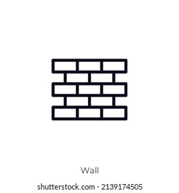 Wall icon. Outline style icon design isolated on white background