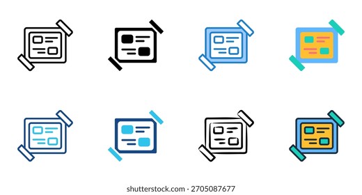 Wall icon set multiple style collection 
