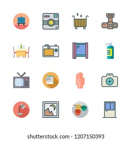 wall icon set. vector set about television, canvas, watercolor and picture icons set.