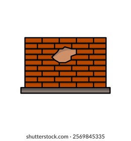 wall icon, simple flat style, illustration, logo sign symbol pictogram template, for ui or ux isolated on white for mobile app, editable