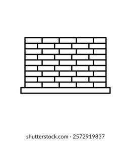 wall icon, simple flat style, illustration, logo sign symbol pictogram template, for ui or ux isolated on white for mobile app, editable