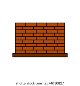 wall icon, simple flat style, illustration, logo sign symbol pictogram template, for ui or ux isolated on white for mobile app, editable