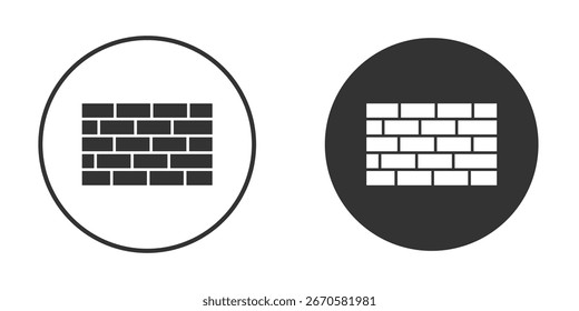Icono de pared en versiones de diseño plano de moda en blanco y negro.