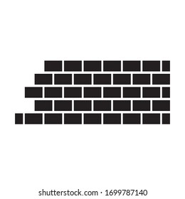 Icono de pared en estilo plano moderno aislado en fondo blanco. Símbolo de ladrillo de pared para el diseño de su sitio web, logotipo, aplicación, UI. Ilustración del vector, EPS10.