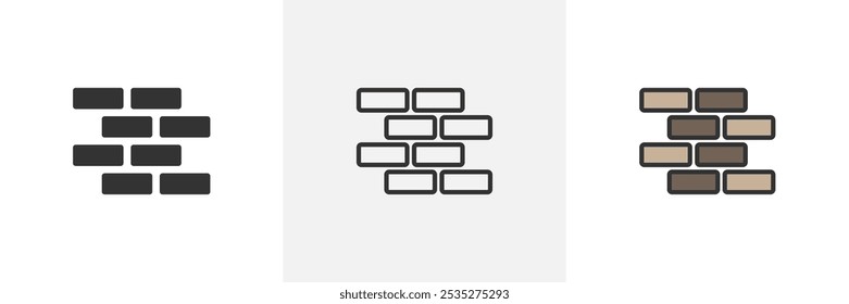 Icono de pared en estilo plano de moda aislado sobre fondo gris. Símbolo del ladrillo de la pared para su diseño del Sitio web, logotipo, App,