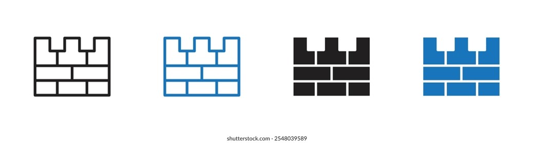 Wall icon Vector set outline