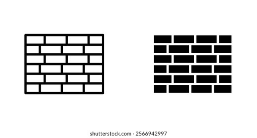 Wall icons. black and white vector set.