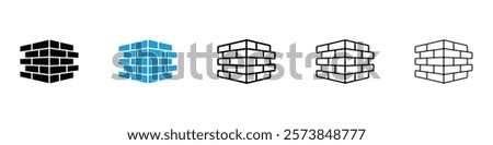 Wall icons in filled and 3 stroke weights