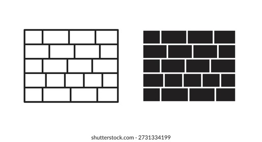 Conjunto de iconos de pared. Ilustración vectorial de línea simple