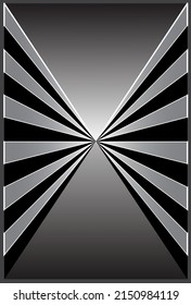 The Wall To Infinity 3d Relaxing Vector Illustration.black And White Simple Background Art.