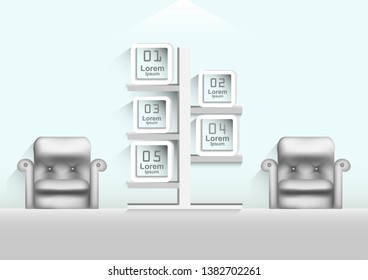 Wall infographics design vector and marketing icons can be used for workflow layout, diagram, annual report, web design and support presentation.