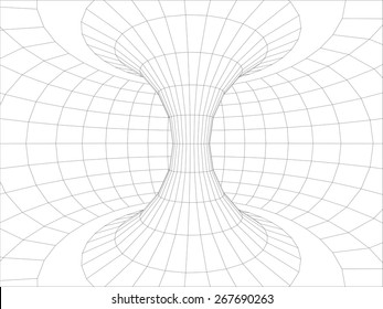 Wall inside torus. Vector illustration, 3d render