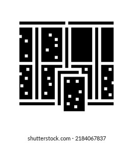 vector de icono de glifo de aislamiento de pared. señal de aislamiento de pared. ilustración de símbolo aislado