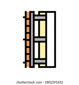 vector de icono de color de capa de aislamiento de pared. signo de capa de aislamiento de pared. ilustración de símbolo aislado