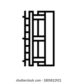 wall insulation layer line icon vector. wall insulation layer sign. isolated contour symbol black illustration